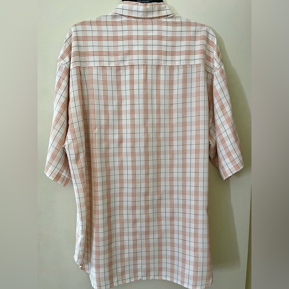 TOMMY BAHAMA Men’s Orange/Cream Striped Button Down Short Sleeve Shirt. Size XL - Picture 2 of 9